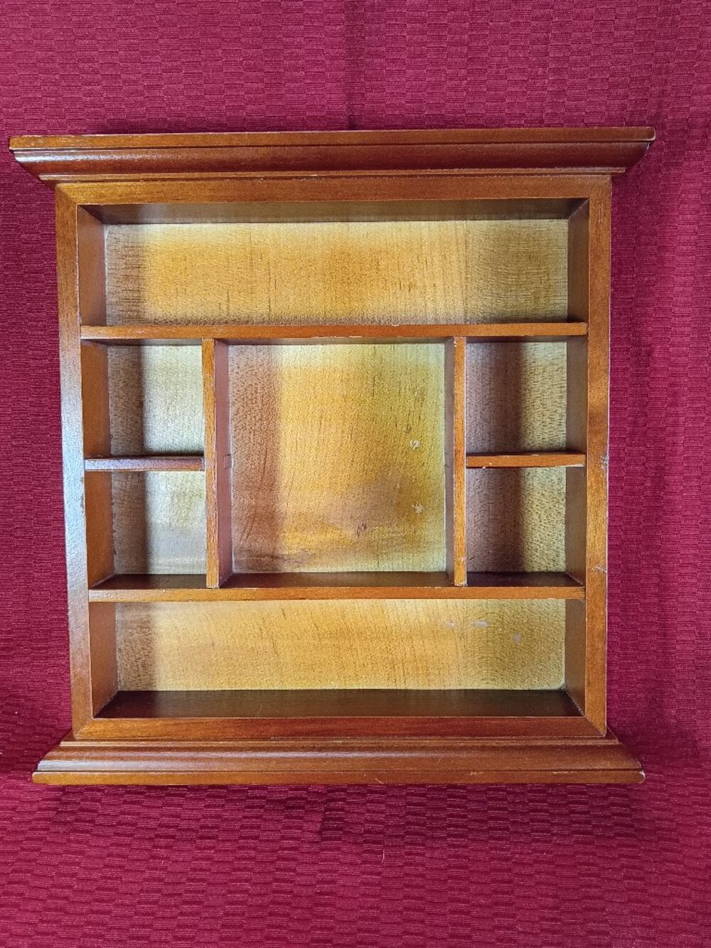 Miniature Wall Curio Shelf Wood Display Cabinet Thimble Figurine Rack 12